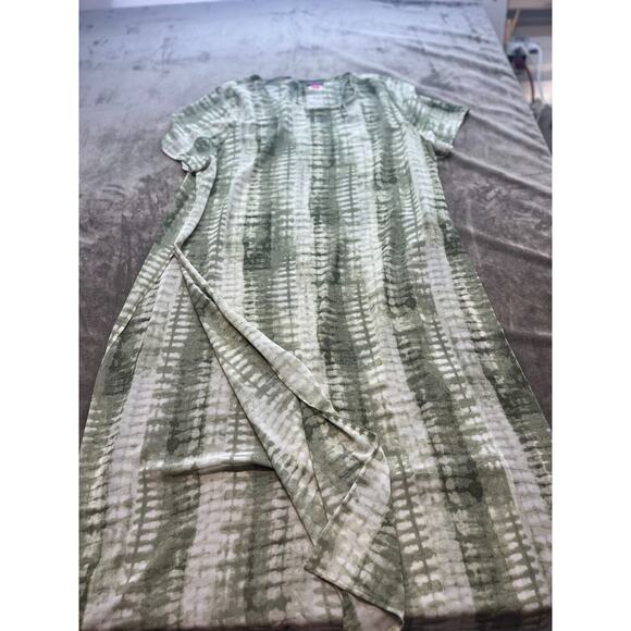 Vince Camuto Abstract Green Tie Waist‎ Dress Women's Size XL - Picture 1 of 4